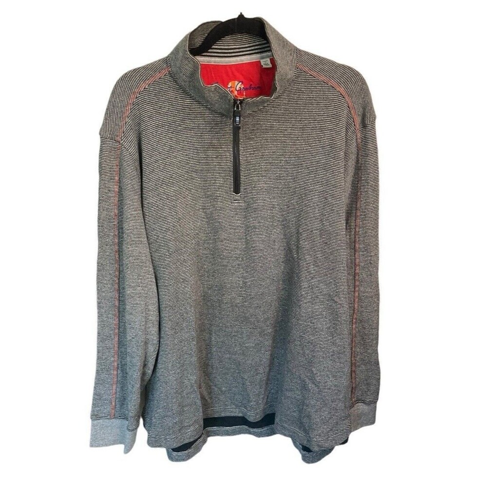 Robert Graham 1/4 Zip Pullover Striped Sweater Size 2XL